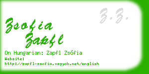 zsofia zapfl business card